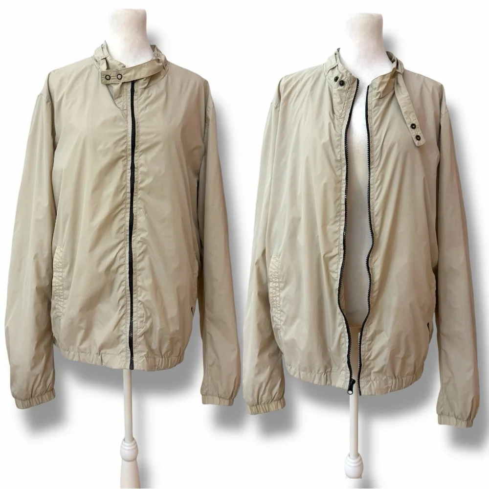 Members Only Packable Windbreaker Mariner Jacket Tan Khaki Size Large